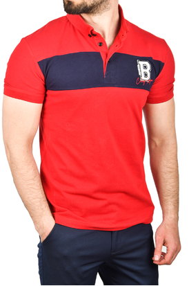 DeepSEA Çizgili Cep Detaylı Armalı Slim Fit Tişört 2403219