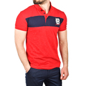 DeepSEA Çizgili Cep Detaylı Armalı Slim Fit Tişört 2403219