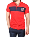 DeepSEA Çizgili Cep Detaylı Armalı Slim Fit Tişört 2403219