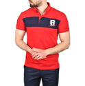 DeepSEA Çizgili Cep Detaylı Armalı Slim Fit Tişört 2403219