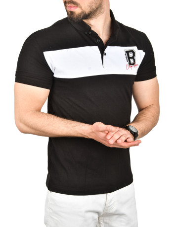 DeepSEA Çizgili Cep Detaylı Armalı Slim Fit Tişört 2403219