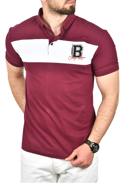 DeepSEA Çizgili Cep Detaylı Armalı Slim Fit Tişört 2403219