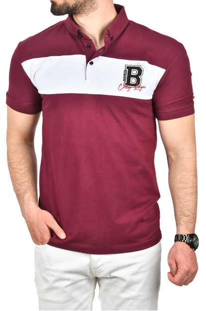 DeepSEA Çizgili Cep Detaylı Armalı Slim Fit Tişört 2403219