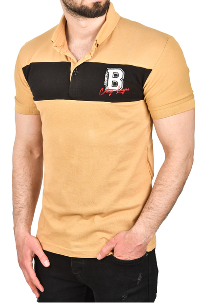 DeepSEA Çizgili Cep Detaylı Armalı Slim Fit Tişört 2403219