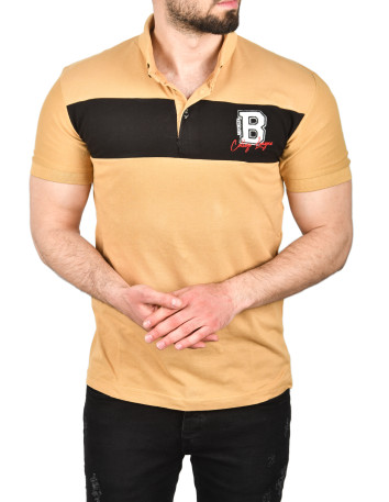 DeepSEA Çizgili Cep Detaylı Armalı Slim Fit Tişört 2403219