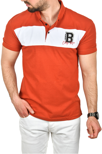 DeepSEA Çizgili Cep Detaylı Armalı Slim Fit Tişört 2403219