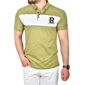 DeepSEA Çizgili Cep Detaylı Armalı Slim Fit Tişört 2403219