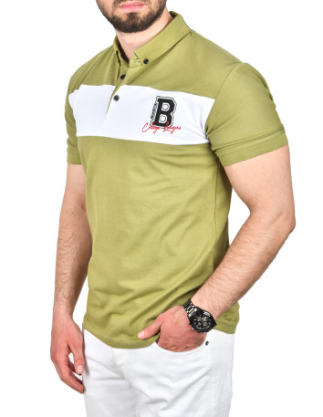 DeepSEA Çizgili Cep Detaylı Armalı Slim Fit Tişört 2403219