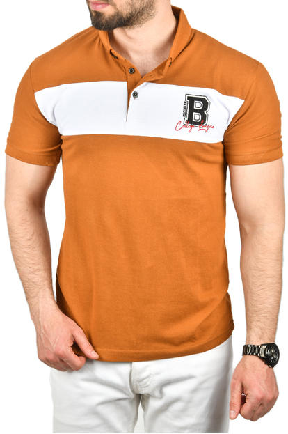 DeepSEA Çizgili Cep Detaylı Armalı Slim Fit Tişört 2403219