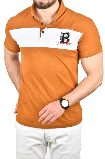 DeepSEA Çizgili Cep Detaylı Armalı Slim Fit Tişört 2403219