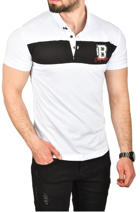 DeepSEA Çizgili Cep Detaylı Armalı Slim Fit Tişört 2403219 2