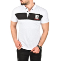 DeepSEA Çizgili Cep Detaylı Armalı Slim Fit Tişört 2403219