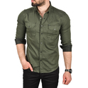 DeepSEA Likralı Kumaşı Fitilli Slim Fit Uzun Kollu Gömlek 2500805