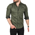 DeepSEA Likralı Kumaşı Fitilli Slim Fit Uzun Kollu Gömlek 2500805