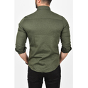 DeepSEA Likralı Kumaşı Fitilli Slim Fit Uzun Kollu Gömlek 2500805