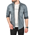 DeepSEA Likralı Kumaşı Fitilli Slim Fit Uzun Kollu Gömlek 2500805