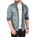 DeepSEA Likralı Kumaşı Fitilli Slim Fit Uzun Kollu Gömlek 2500805