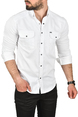 DeepSEA Likralı Kumaşı Fitilli Slim Fit Uzun Kollu Gömlek 2500805