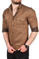 DeepSEA Likralı Kumaşı Fitilli Slim Fit Uzun Kollu Gömlek 2500805