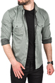 DeepSEA Likralı Kumaşı Fitilli Slim Fit Uzun Kollu Gömlek 2500805