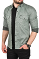 DeepSEA Likralı Kumaşı Fitilli Slim Fit Uzun Kollu Gömlek 2500805