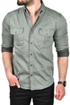 DeepSEA Likralı Kumaşı Fitilli Slim Fit Uzun Kollu Gömlek 2500805