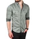 DeepSEA Likralı Kumaşı Fitilli Slim Fit Uzun Kollu Gömlek 2500805