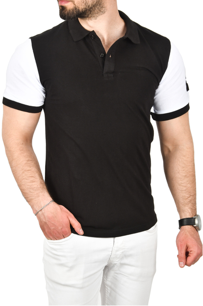 DeepSEA Slim Fit Dar Kesim Pamuklu Pike Kumaş Polo Yaka Tişört Nefes Alan Kıvrılmaz Polo Yaka Tişört 2503020