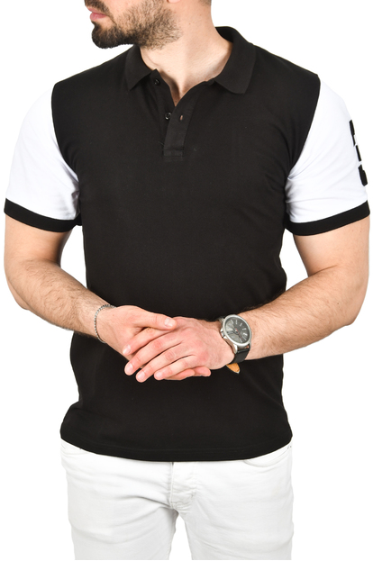 DeepSEA Slim Fit Dar Kesim Pamuklu Pike Kumaş Polo Yaka Tişört Nefes Alan Kıvrılmaz Polo Yaka Tişört 2503020