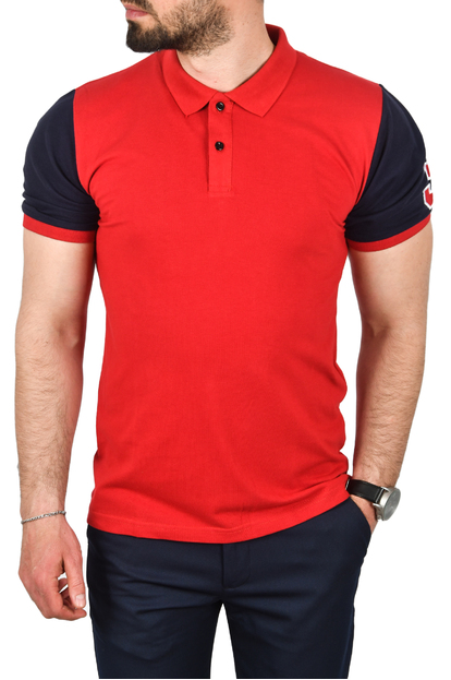 DeepSEA Slim Fit Dar Kesim Pamuklu Pike Kumaş Polo Yaka Tişört Nefes Alan Kıvrılmaz Polo Yaka Tişört 2503020