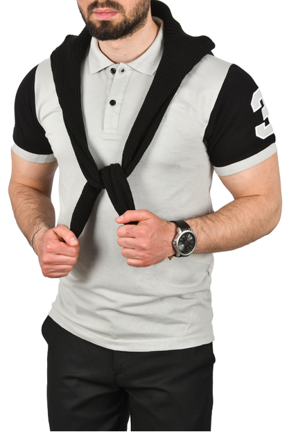 DeepSEA Slim Fit Dar Kesim Pamuklu Pike Kumaş Polo Yaka Tişört Nefes Alan Kıvrılmaz Polo Yaka Tişört 2503020