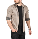 DeepSEA Slim Fit Kolay Ütülenebilir Pamuklu Spor Gömlek Likralı Kot Gömlek 2502505