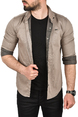 DeepSEA Slim Fit Kolay Ütülenebilir Pamuklu Spor Gömlek Likralı Kot Gömlek 2502505