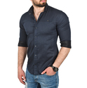DeepSEA Slim Fit Kolay Ütülenebilir Pamuklu Spor Gömlek Likralı Kot Gömlek 2502505