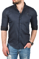 DeepSEA Slim Fit Kolay Ütülenebilir Pamuklu Spor Gömlek Likralı Kot Gömlek 2502505