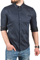 DeepSEA Slim Fit Kolay Ütülenebilir Pamuklu Spor Gömlek Likralı Kot Gömlek 2502505