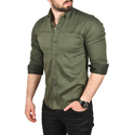 DeepSEA Slim Fit Kolay Ütülenebilir Pamuklu Spor Gömlek Likralı Kot Gömlek 2502505