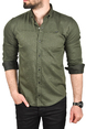 DeepSEA Slim Fit Kolay Ütülenebilir Pamuklu Spor Gömlek Likralı Kot Gömlek 2502505