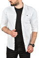 DeepSEA Slim Fit Kolay Ütülenebilir Pamuklu Spor Gömlek Likralı Kot Gömlek 2502505