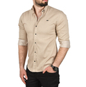 DeepSEA Slim Fit Kolay Ütülenebilir Pamuklu Spor Gömlek Likralı Kot Gömlek 2502505