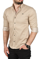 DeepSEA Slim Fit Kolay Ütülenebilir Pamuklu Spor Gömlek Likralı Kot Gömlek 2502505