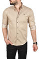 DeepSEA Slim Fit Kolay Ütülenebilir Pamuklu Spor Gömlek Likralı Kot Gömlek 2502505