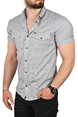DeepSEA Slim Fit Pamuklu Kot Gömlek Kolay Ütülenebilir Çıt Çıtlı Likralı Spor Gömlek 2502504