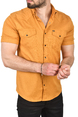 DeepSEA Slim Fit Pamuklu Kot Gömlek Kolay Ütülenebilir Çıt Çıtlı Likralı Spor Gömlek 2502504