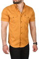 DeepSEA Slim Fit Pamuklu Kot Gömlek Kolay Ütülenebilir Çıt Çıtlı Likralı Spor Gömlek 2502504