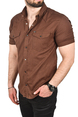DeepSEA Slim Fit Pamuklu Kot Gömlek Kolay Ütülenebilir Çıt Çıtlı Likralı Spor Gömlek 2502504