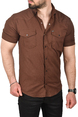 DeepSEA Slim Fit Pamuklu Kot Gömlek Kolay Ütülenebilir Çıt Çıtlı Likralı Spor Gömlek 2502504