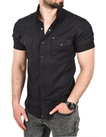 DeepSEA Slim Fit Pamuklu Kot Gömlek Kolay Ütülenebilir Çıt Çıtlı Likralı Spor Gömlek 2502504