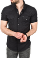 DeepSEA Slim Fit Pamuklu Kot Gömlek Kolay Ütülenebilir Çıt Çıtlı Likralı Spor Gömlek 2502504