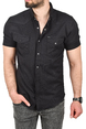 DeepSEA Slim Fit Pamuklu Kot Gömlek Kolay Ütülenebilir Çıt Çıtlı Likralı Spor Gömlek 2502504